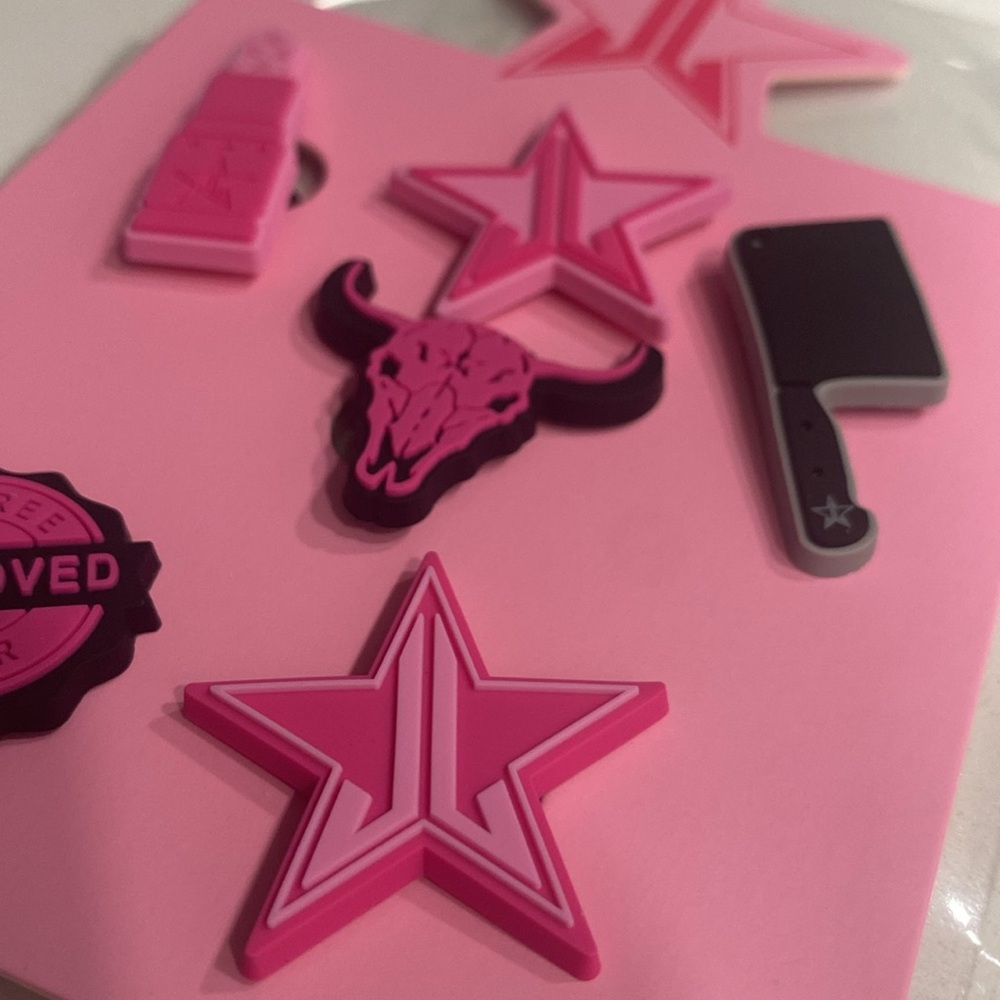 Pink Star and Novelty Rubber Charm Set - Women